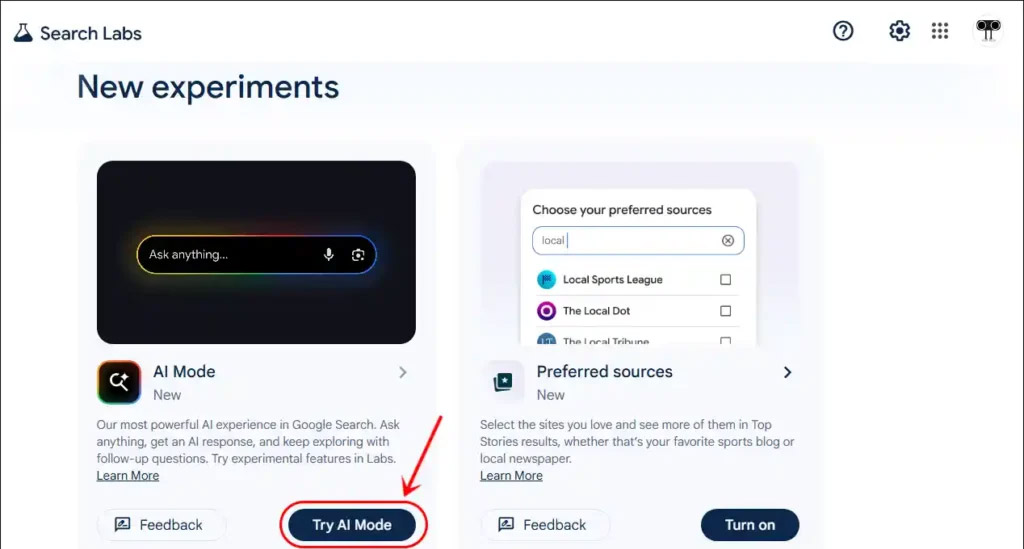 How to enable AI mode in Google search Picture 4