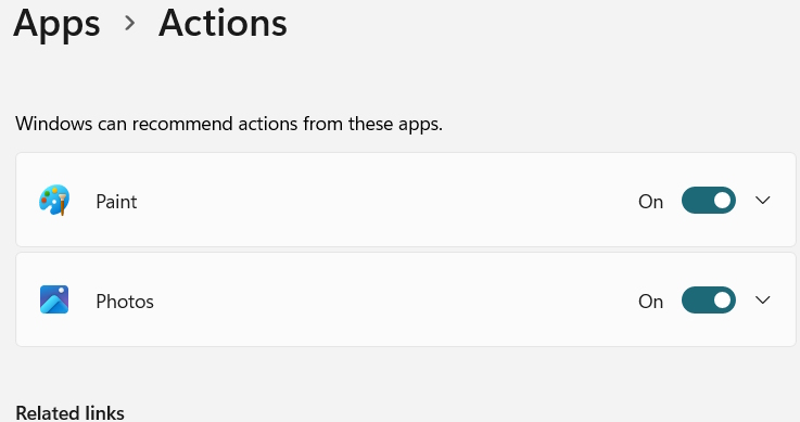 images 1 of How to enable and disable AI Actions in Windows 11