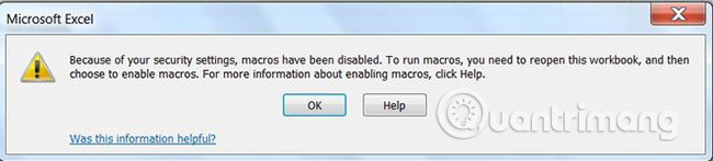 How to enable and disable macros in Excel Picture 1