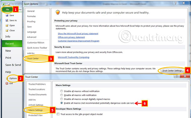 How to enable and disable macros in Excel Picture 3