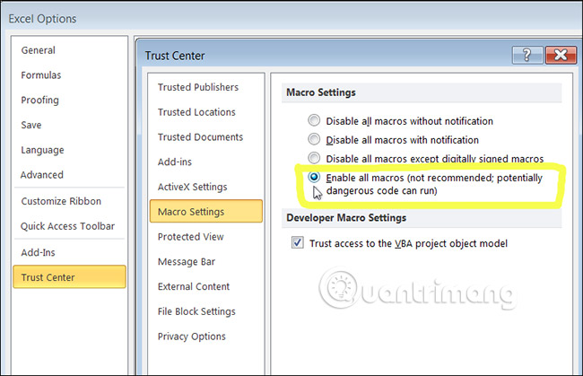 How to enable and disable macros in Excel Picture 9