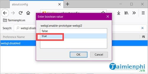 Picture 16 of How to enable and disable WebGL on Chrome, Cốc Cốc, and Firefox browsers.