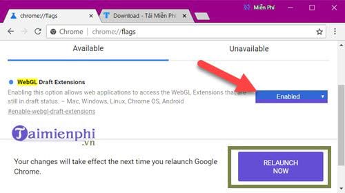 Picture 6 of How to enable and disable WebGL on Chrome, Cốc Cốc, and Firefox browsers.