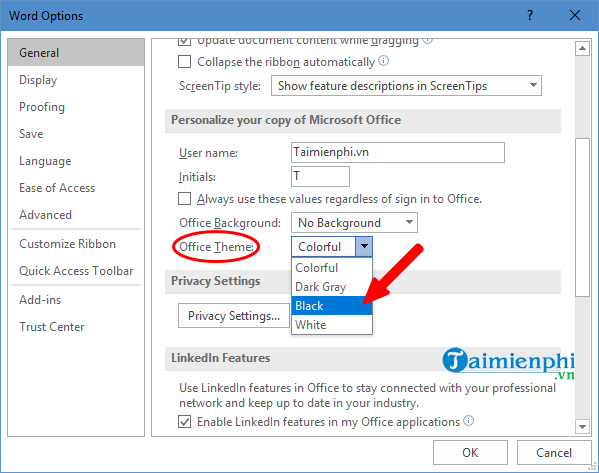 Picture 3 of How to enable Dark Mode in Office 2019 to protect your eyes.