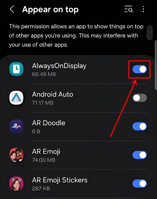How to enable display over other apps on Android Picture 9