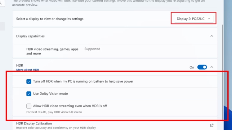 How to enable Dolby Vision HDR in Windows 11 Picture 3