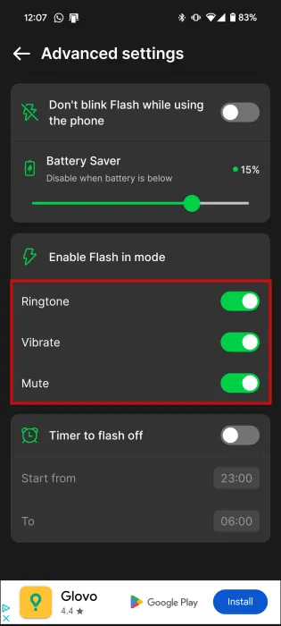 How to enable Flash notifications on Android Picture 9