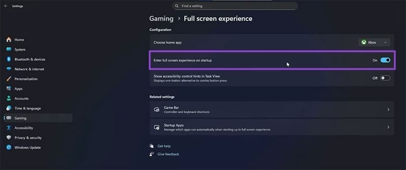 How to enable full-screen Xbox on Windows 11 Picture 4