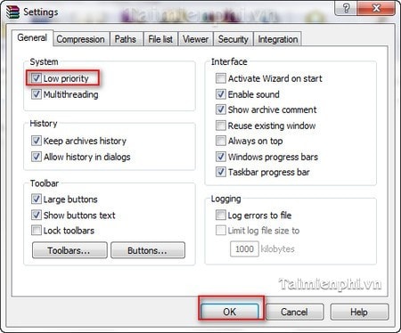 How to enable low profile priority mode in WinRAR to speed up Picture 5