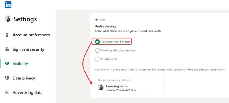 How to Enable LinkedIn Privacy Mode to Browse Anonymously Picture 8