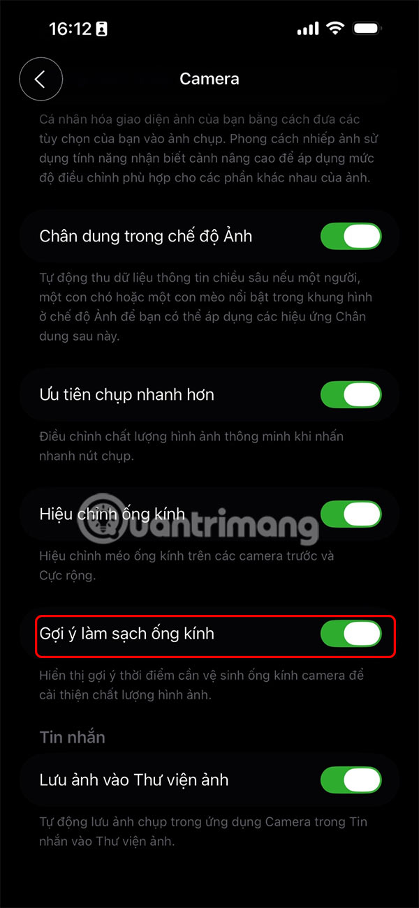 How to turn on iPhone camera cleaning notification Picture 2
