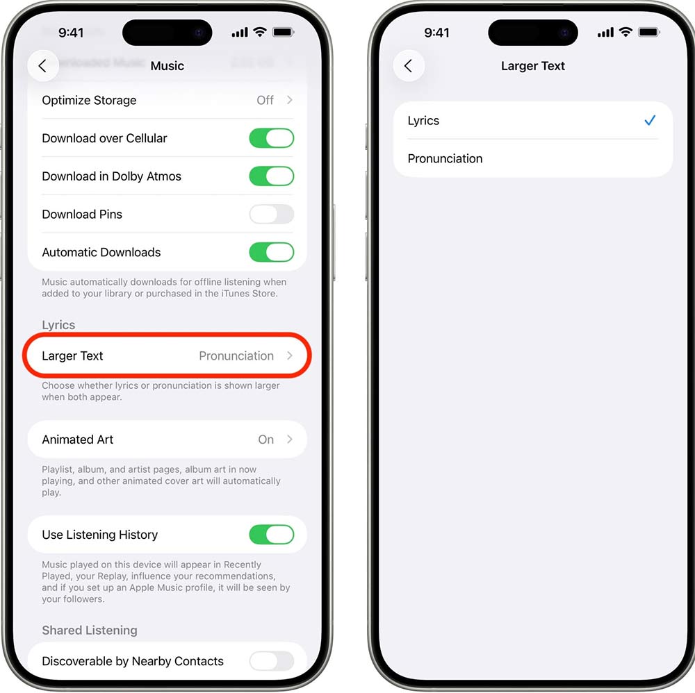 How to enable translated lyrics and pronunciation in Apple Music Picture 3
