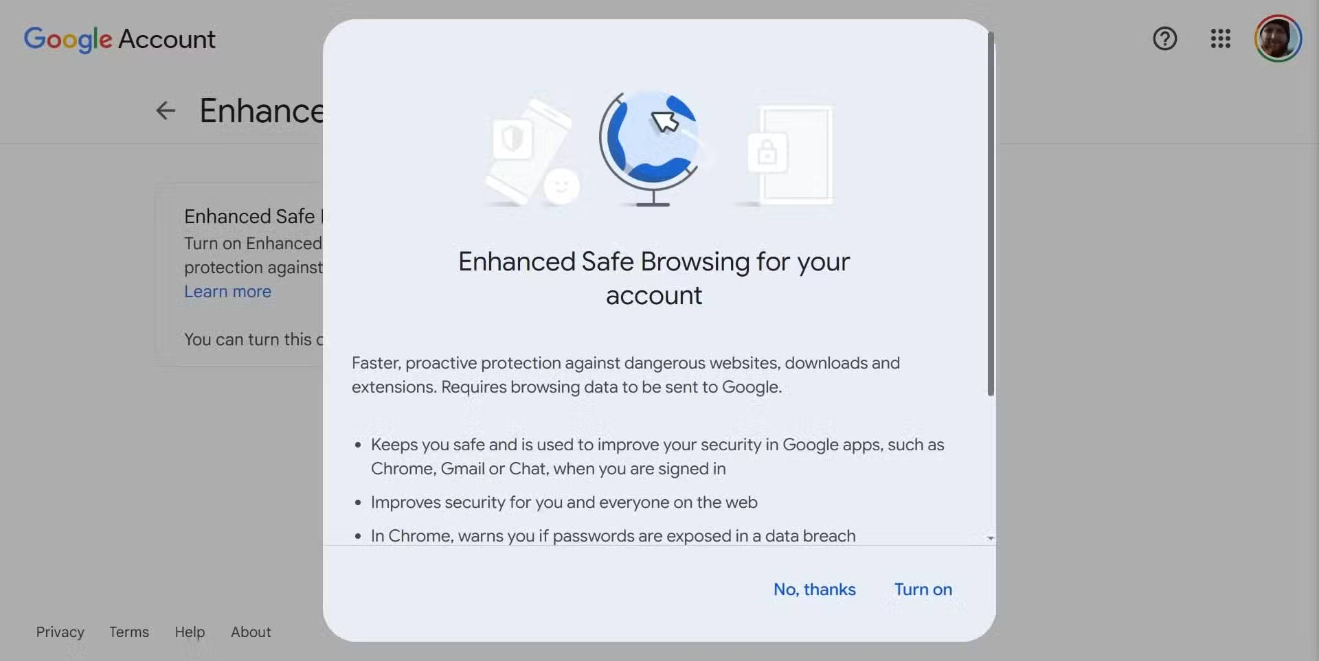 How to enable 'Enhanced Safe Browsing' on Google Chrome Picture 3