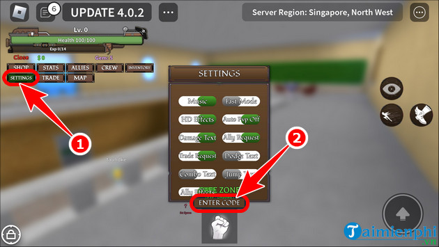 How to enter Code King Legacy 2025 update 8, 7 to receive Free Gems Picture 4