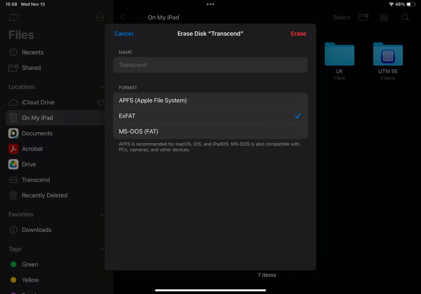 How to Erase and Format External Hard Drive on iPhone/iPad Picture 2