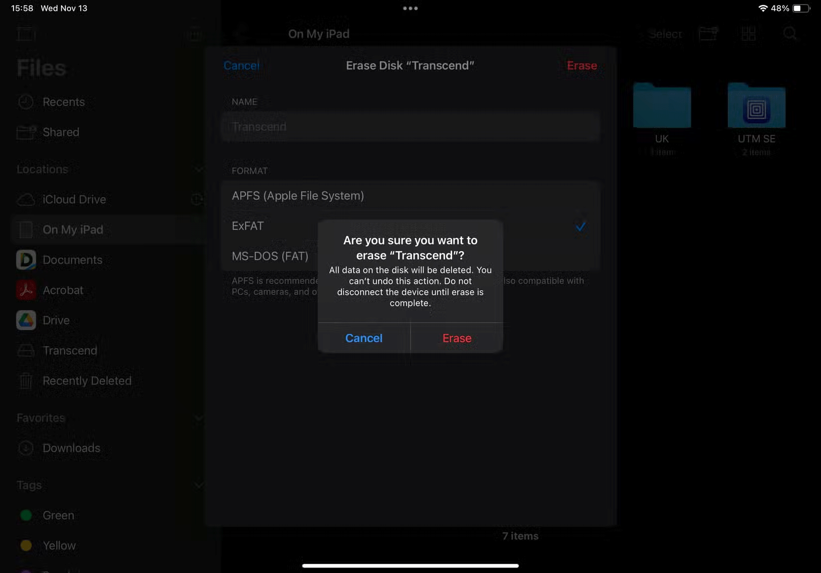 How to Erase and Format External Hard Drive on iPhone/iPad Picture 3