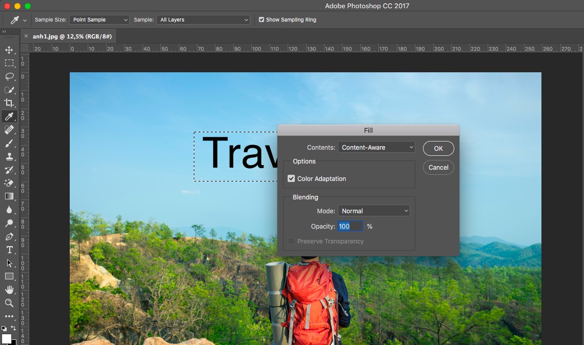 How to erase text on photos using Photoshop simply Picture 4
