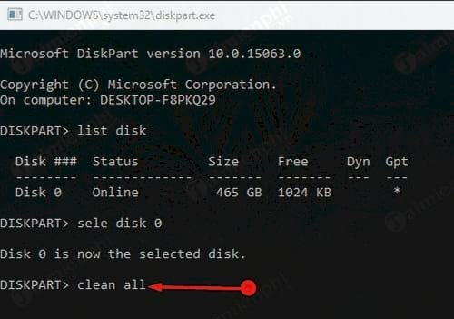 How to Erase Windows 10 Drive with DiskPart Picture 5