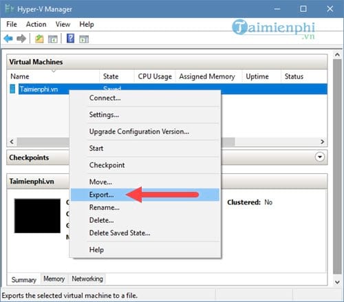 Picture 2 of How to Export and Import Virtual Machines in Hyper-V
