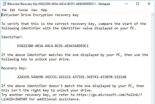 How to Find BitLocker Recovery Key in Windows 10 Picture 3