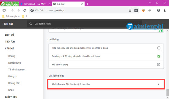 Picture 3 of How to fix a misaligned Cốc Cốc browser screen.