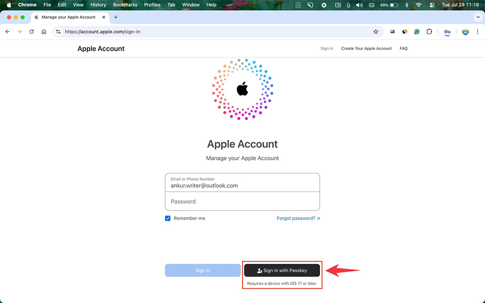 How to fix Apple Account login error on the web Picture 2