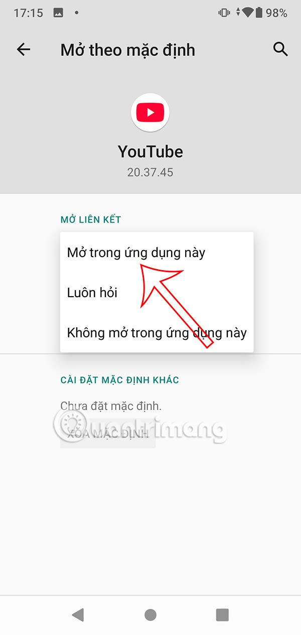 How to fix the error of not being able to open YouTube links using the application Picture 5