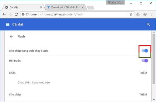 Picture 2 of How to fix the Flash blocking error due to outdated technology on Chrome and Cốc Cốc browsers.