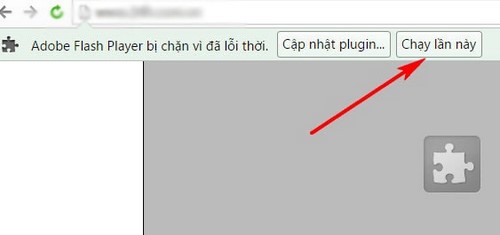 Picture 5 of How to fix the Flash blocking error due to outdated technology on Chrome and Cốc Cốc browsers.