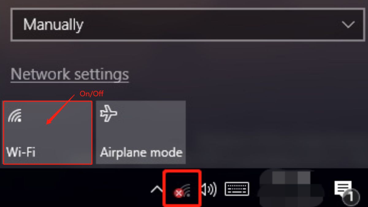 How to fix the missing WiFi icon on a Windows 11 laptop. Picture 1
