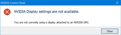 Picture 1 of How to fix the Nvidia Display settings are not available error.