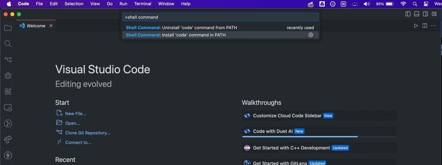 Picture 1 of How to fix the 'zsh: command not found: code' error in macOS Terminal