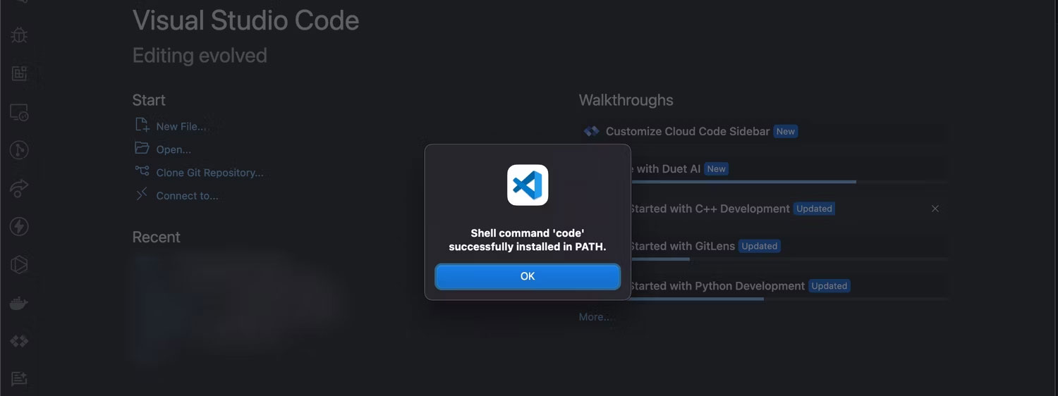 Picture 2 of How to fix the 'zsh: command not found: code' error in macOS Terminal