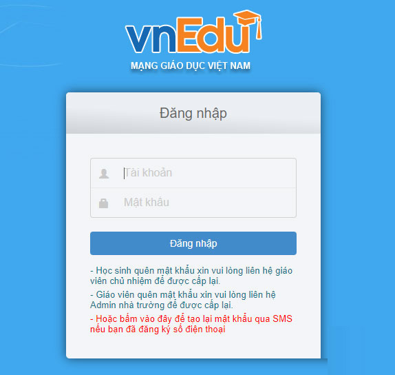 Picture 1 of How to fix VnEdu errors, VnEdu login errors, and inability to view VnEdu scores.