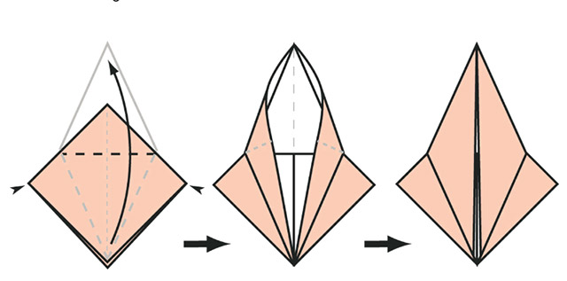Picture 5 of How to fold a paper crane, easy paper crane folding.