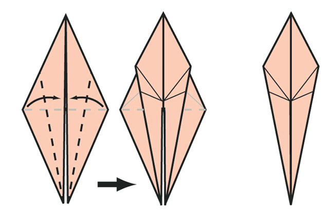 Picture 7 of How to fold a paper crane, easy paper crane folding.