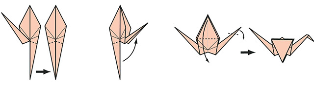 Picture 8 of How to fold a paper crane, easy paper crane folding.