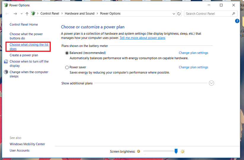 How to fold laptop screen without turning off Win 10 Picture 5