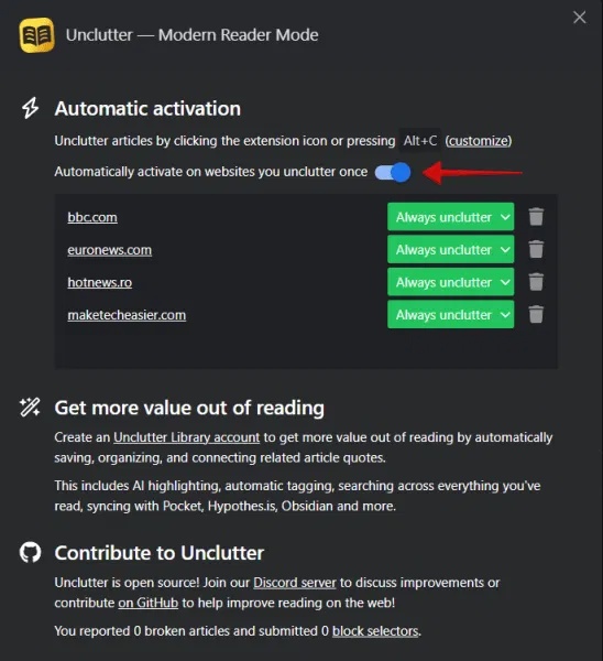How to force Reader Mode to display on all websites Picture 18