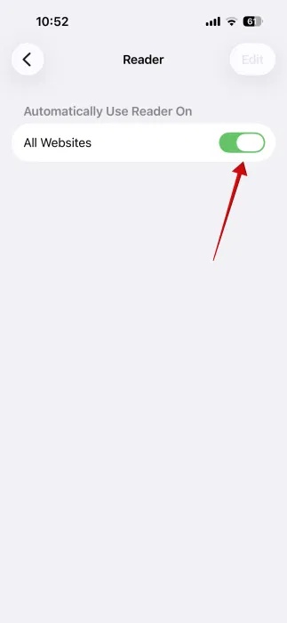 How to force Reader Mode to display on all websites Picture 2