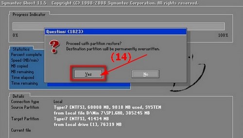 How to ghost Windows 7, ghost Windows 7 32bit 64bit using USB Picture 13