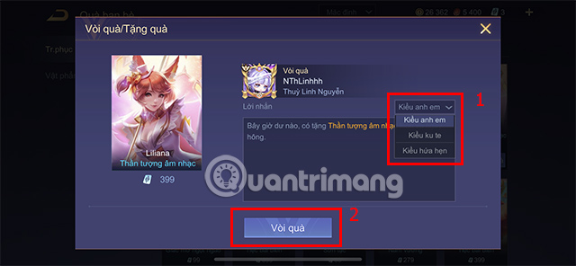 Picture 9 of How to gift skins to friends in Arena of Valor