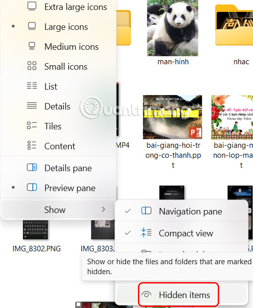 How to hide and show files in Windows 11 without software Picture 3