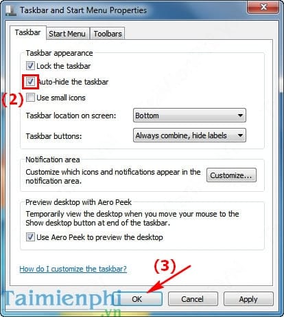 Picture 6 of How to hide and show the Taskbar on a Windows computer