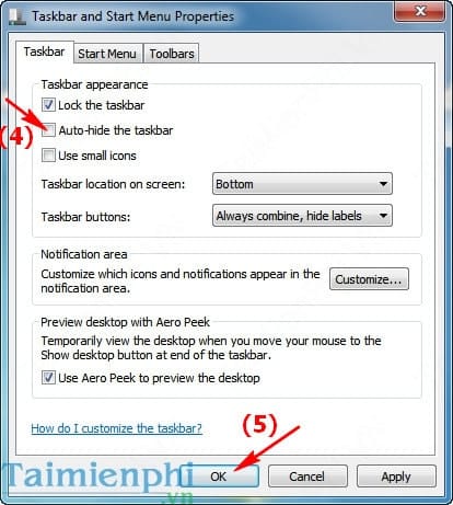 Picture 8 of How to hide and show the Taskbar on a Windows computer