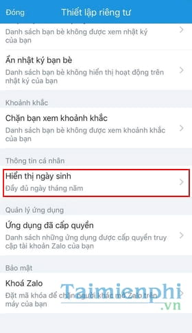 How to hide birthday on Zalo to protect privacy Picture 3