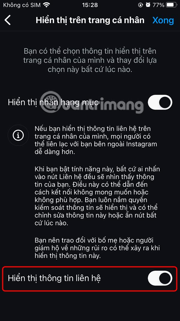 How to hide contact information on Instagram Picture 4