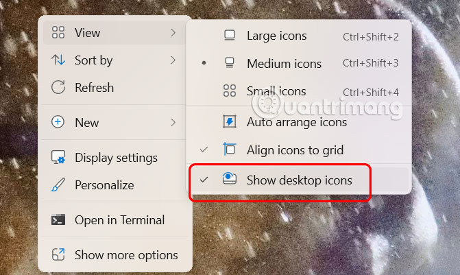 How to hide icons on Windows 11 desktop? Picture 1