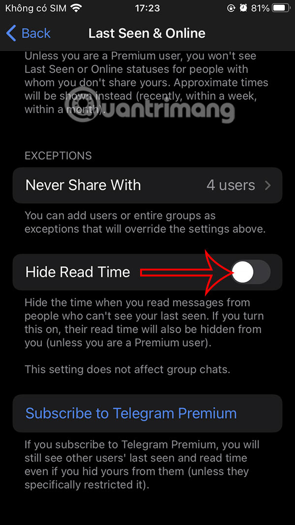 How to hide last seen status Telegram Picture 7
