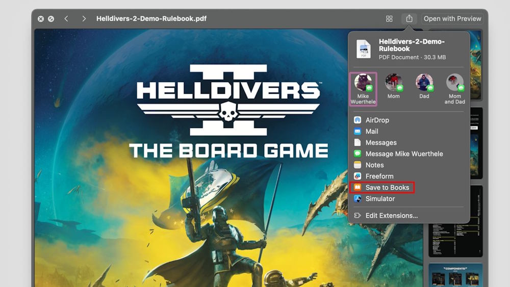 How to import eBooks and PDFs from messages into Apple Books Picture 1